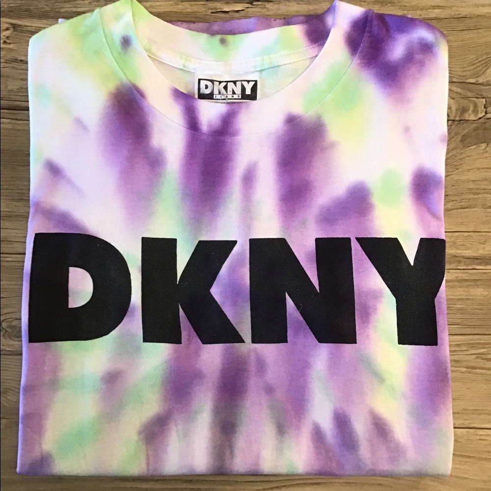 Vintage Tye-Dye DKNY Logo Tshirt